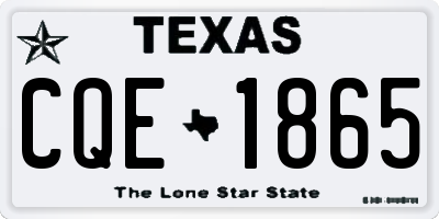 TX license plate CQE1865