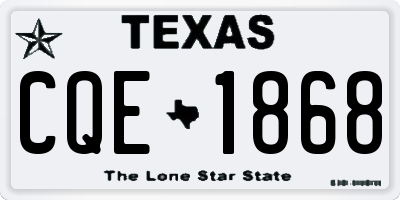 TX license plate CQE1868