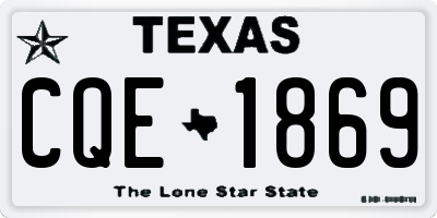 TX license plate CQE1869