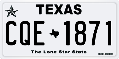 TX license plate CQE1871