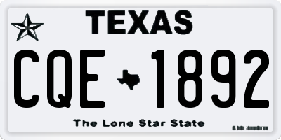 TX license plate CQE1892