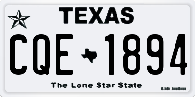TX license plate CQE1894