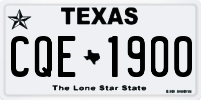 TX license plate CQE1900