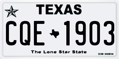 TX license plate CQE1903