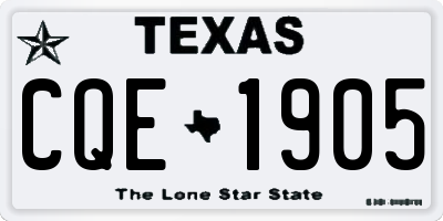 TX license plate CQE1905