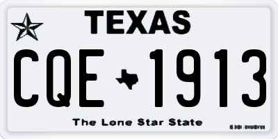 TX license plate CQE1913
