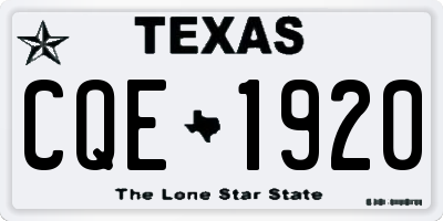 TX license plate CQE1920