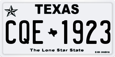 TX license plate CQE1923