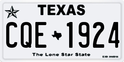 TX license plate CQE1924