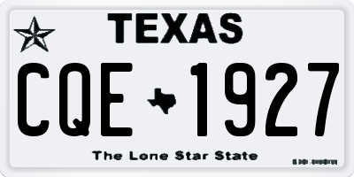 TX license plate CQE1927