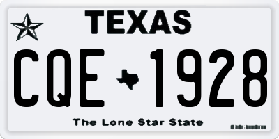 TX license plate CQE1928