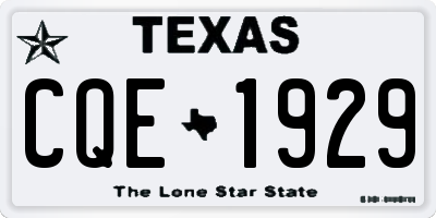 TX license plate CQE1929
