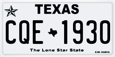 TX license plate CQE1930