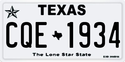 TX license plate CQE1934