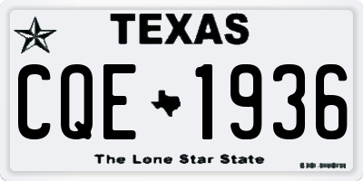 TX license plate CQE1936