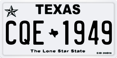 TX license plate CQE1949