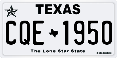 TX license plate CQE1950
