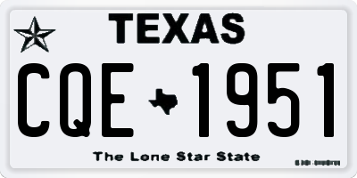 TX license plate CQE1951