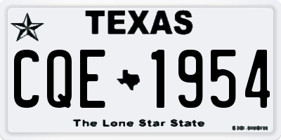 TX license plate CQE1954