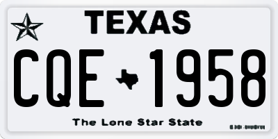TX license plate CQE1958