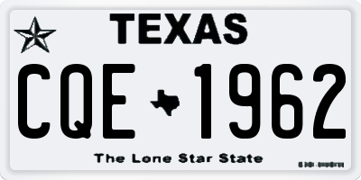 TX license plate CQE1962