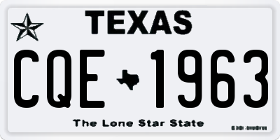 TX license plate CQE1963