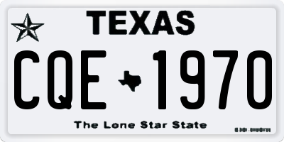 TX license plate CQE1970