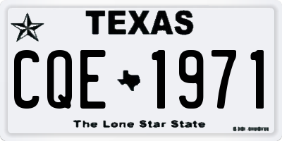 TX license plate CQE1971
