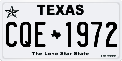 TX license plate CQE1972
