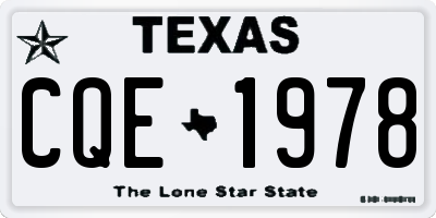 TX license plate CQE1978