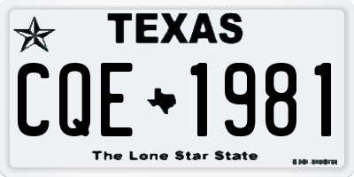 TX license plate CQE1981