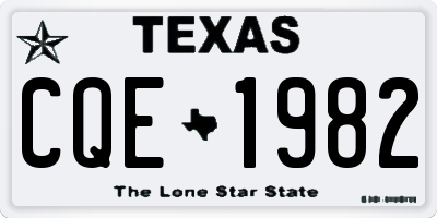 TX license plate CQE1982