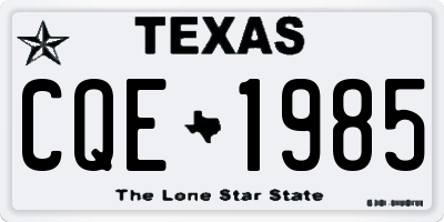 TX license plate CQE1985