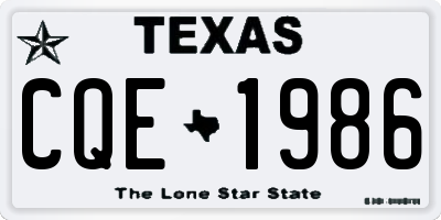 TX license plate CQE1986