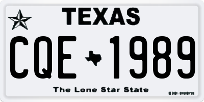 TX license plate CQE1989
