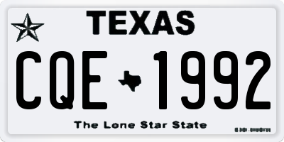 TX license plate CQE1992