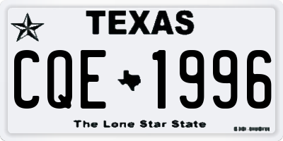 TX license plate CQE1996