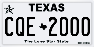 TX license plate CQE2000