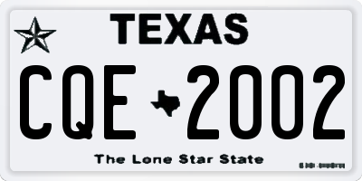 TX license plate CQE2002