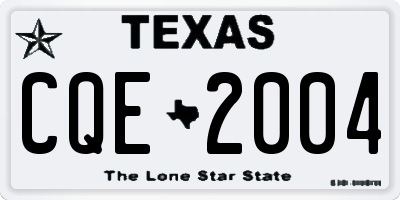 TX license plate CQE2004