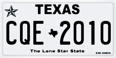 TX license plate CQE2010