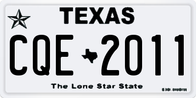 TX license plate CQE2011