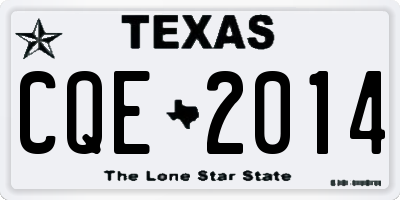 TX license plate CQE2014