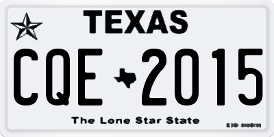 TX license plate CQE2015