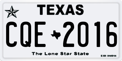 TX license plate CQE2016