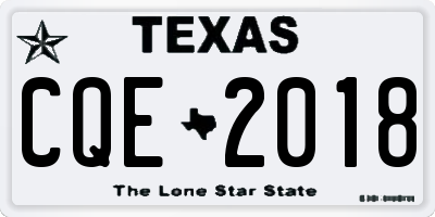 TX license plate CQE2018