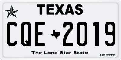 TX license plate CQE2019