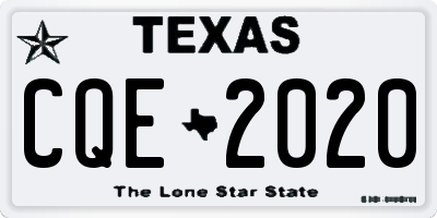 TX license plate CQE2020