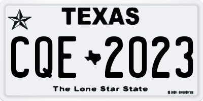 TX license plate CQE2023