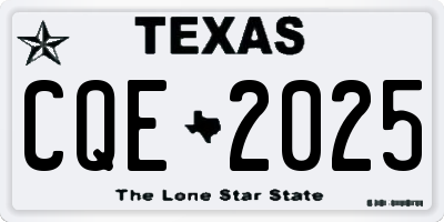 TX license plate CQE2025